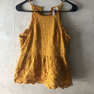 Francesca’s Yellow Lace Top